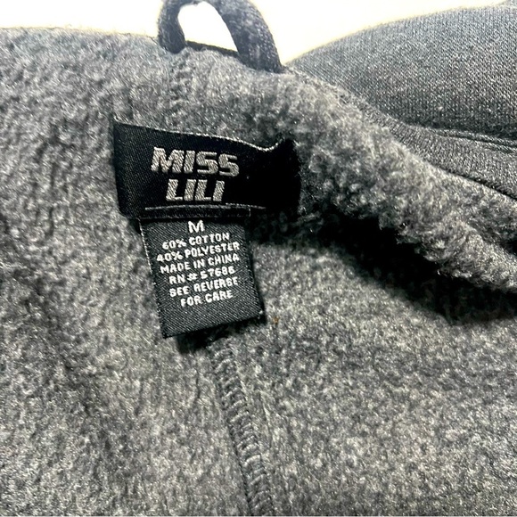 Miss Lili Juniors Med Charcoal Gray Double Breasted Peacoat Super Soft No Belt - Picture 6 of 7